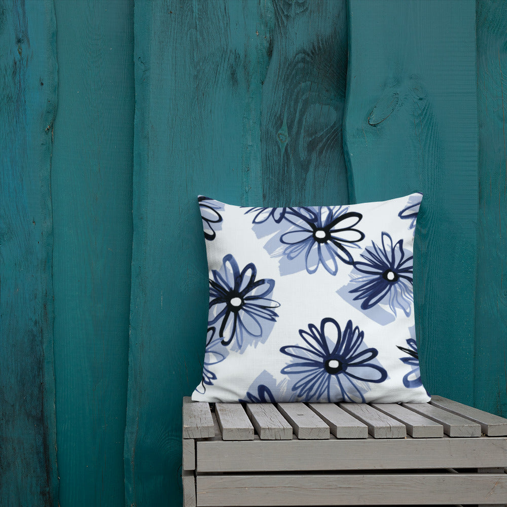 DOUBLE Blue Patterns Premium Pillow