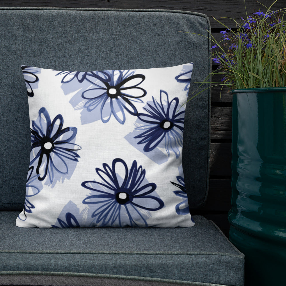 DOUBLE Blue Patterns Premium Pillow