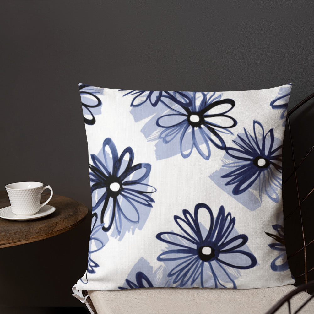 DOUBLE Blue Patterns Premium Pillow