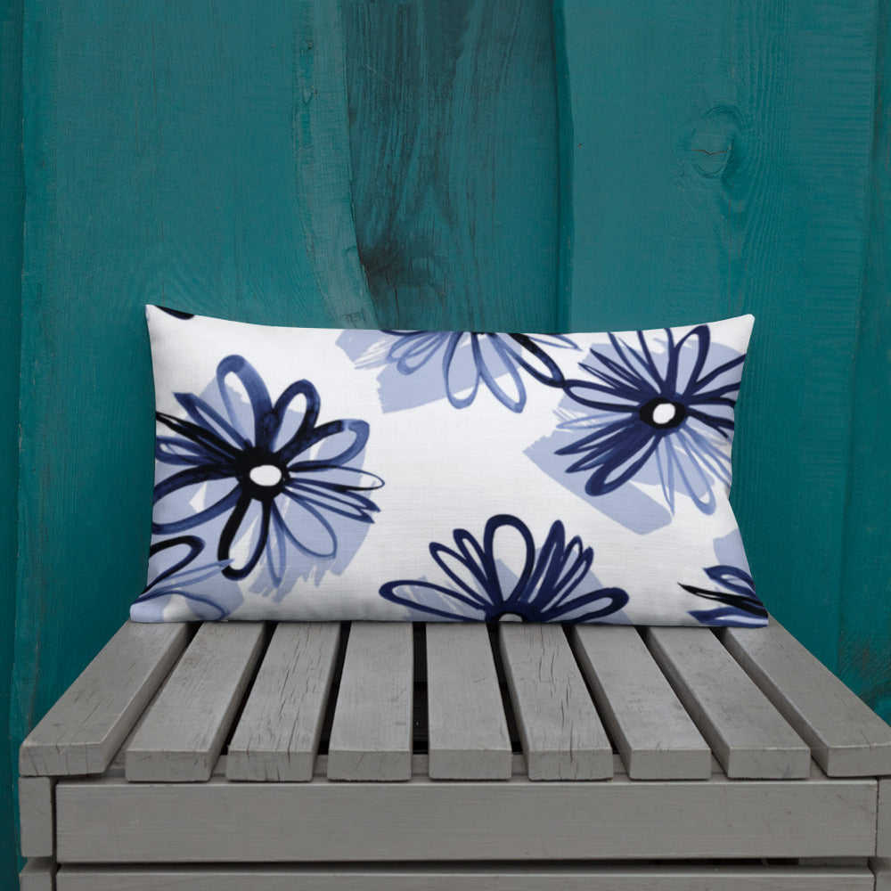 DOUBLE Blue Patterns Premium Pillow