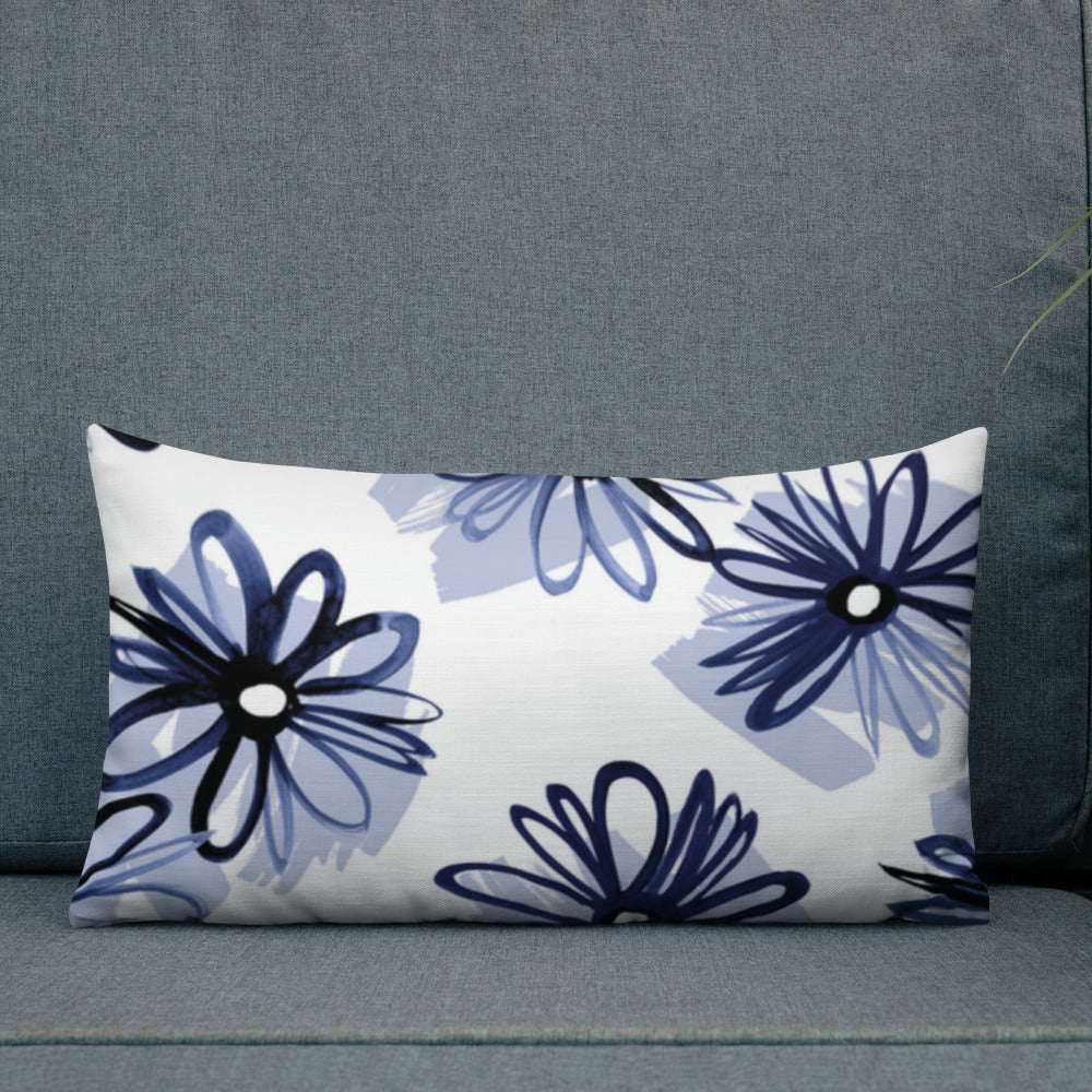 DOUBLE Blue Patterns Premium Pillow