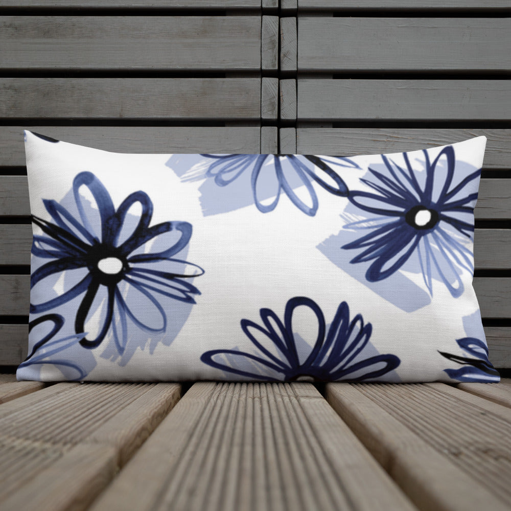 DOUBLE Blue Patterns Premium Pillow