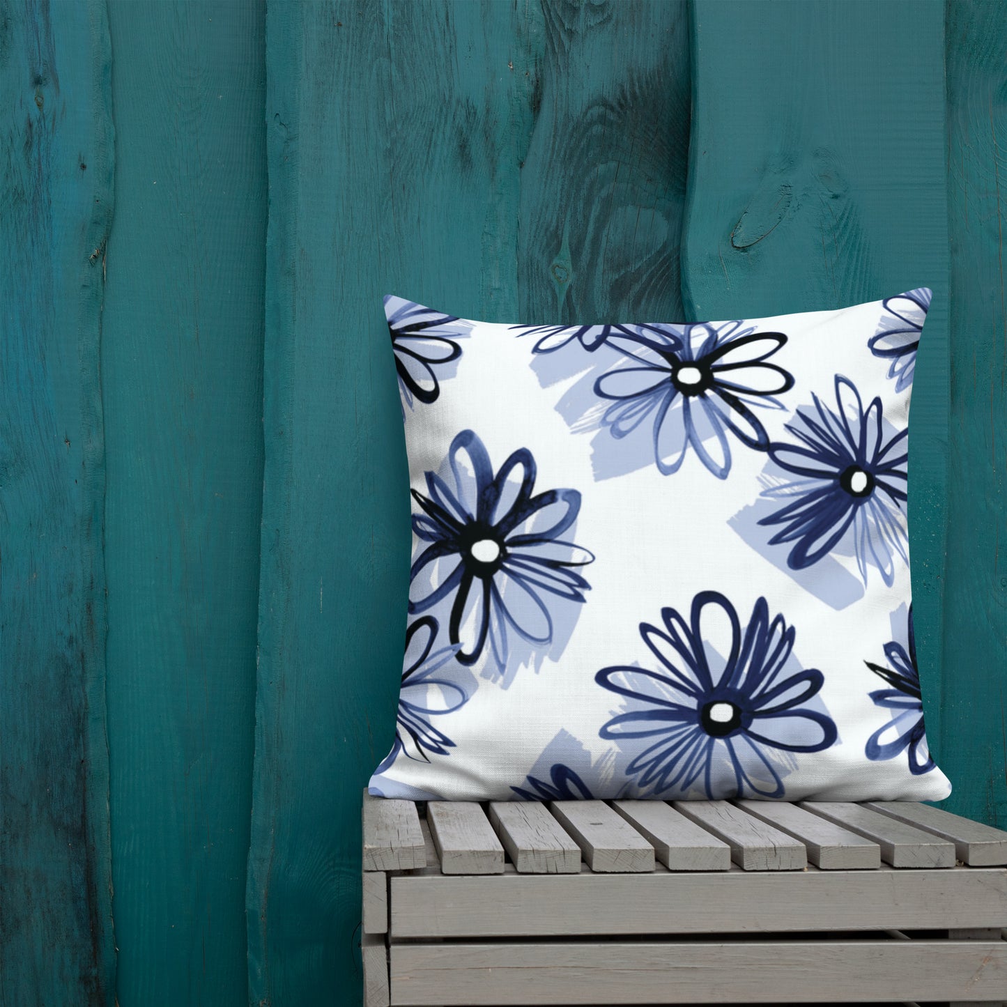 DOUBLE Blue Patterns Premium Pillow