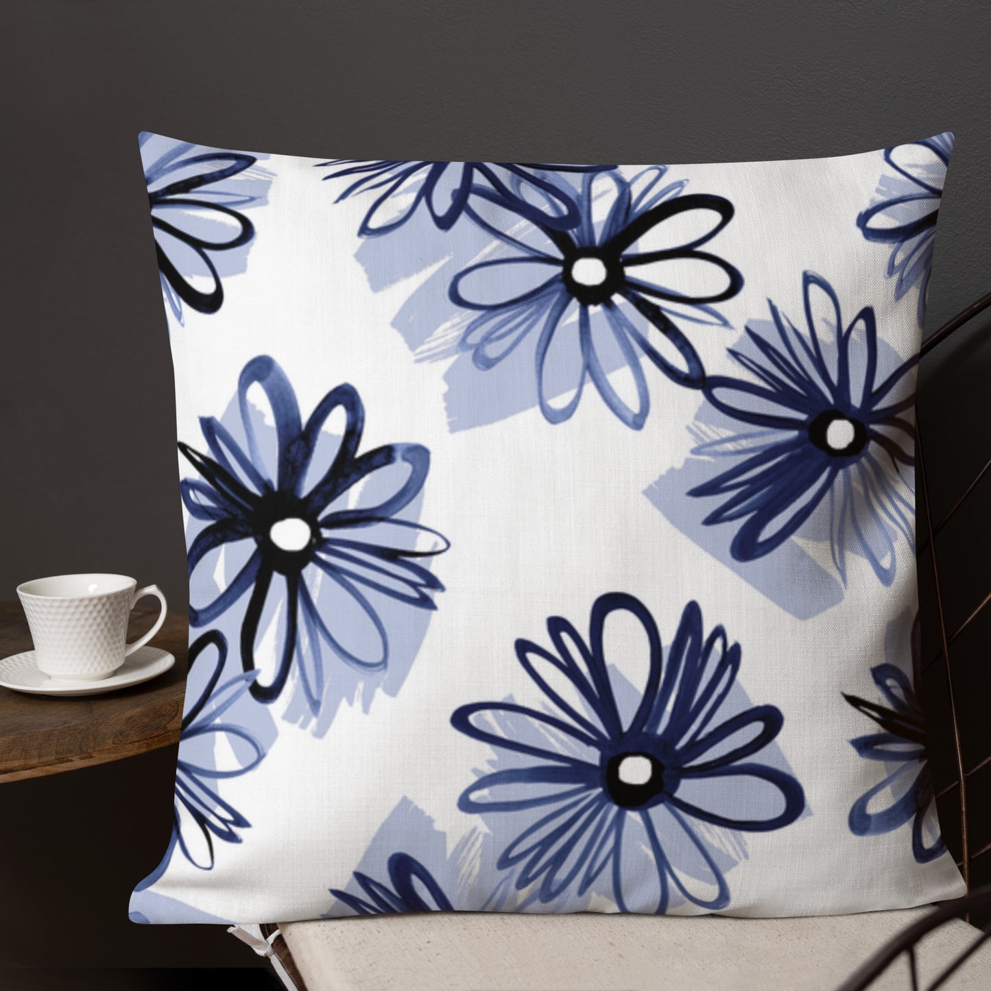 DOUBLE Blue Patterns Premium Pillow