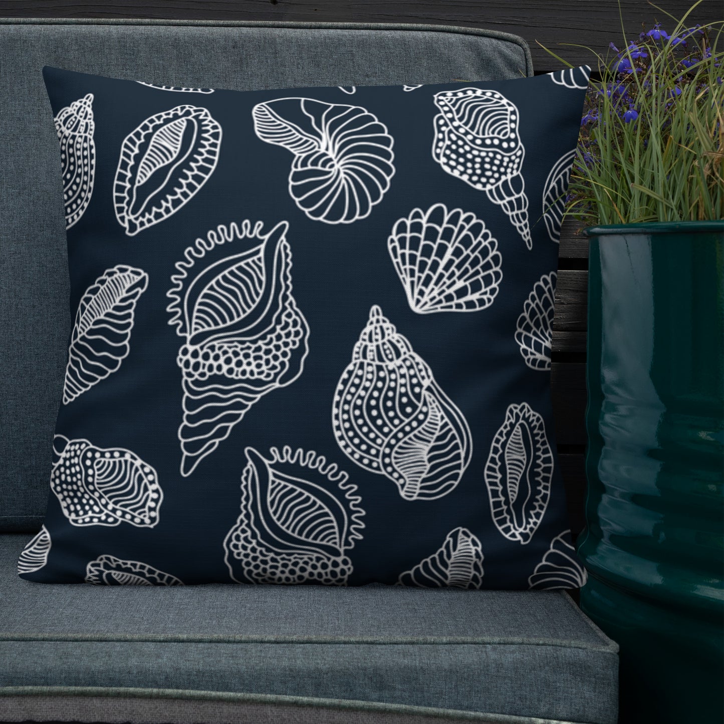 DOUBLE Blue Patterns Premium Pillow